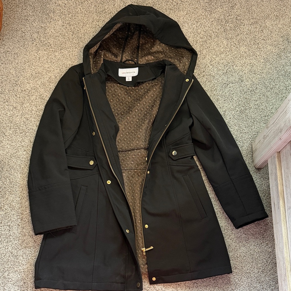 Liz Claiborne Black Hooded Women's Jacket